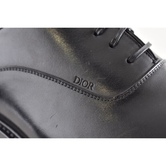 Dior Embassy Oxford Loafer Black Calfskin Leather Flat Lace Up Dress Shoes 44 11 - Picture 8 of 16